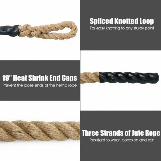 1.5 inch Gym Fitness Training Grips Strength Climbing Rope-30'