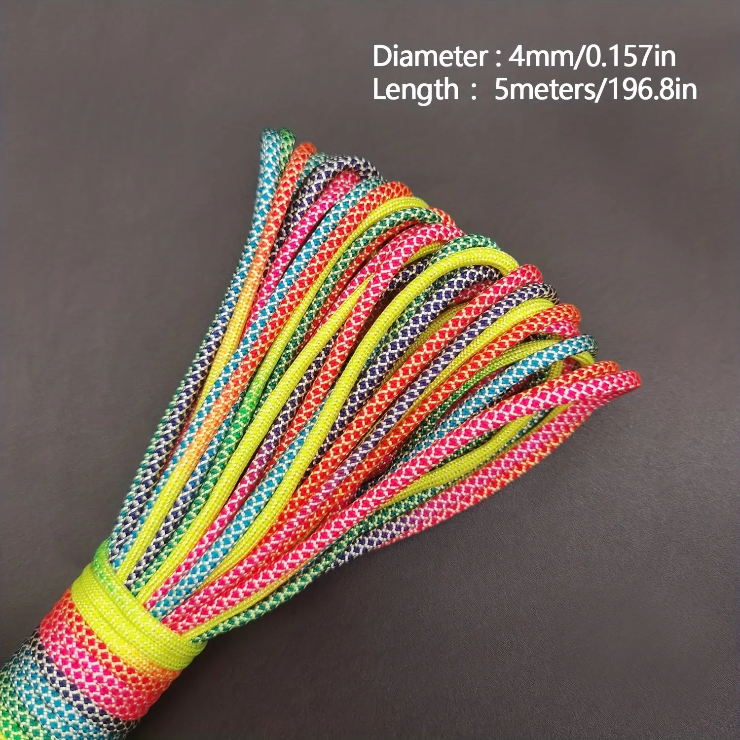 164FT Rainbow Cord Rope  Bracelet Accessories in Various Sizes