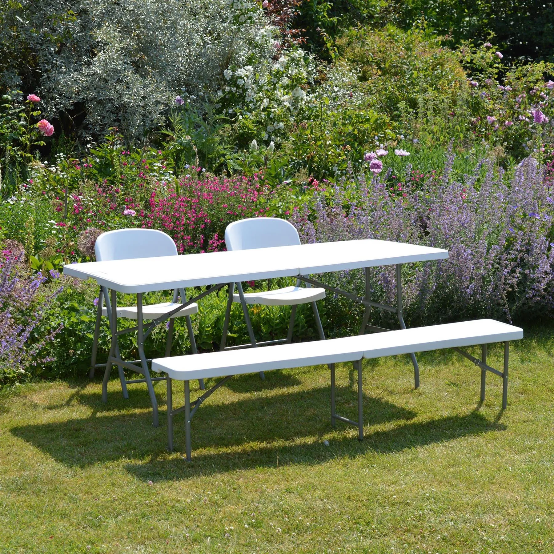 180cm Four Person Folding Trestle Bench - By Harbour Housewares