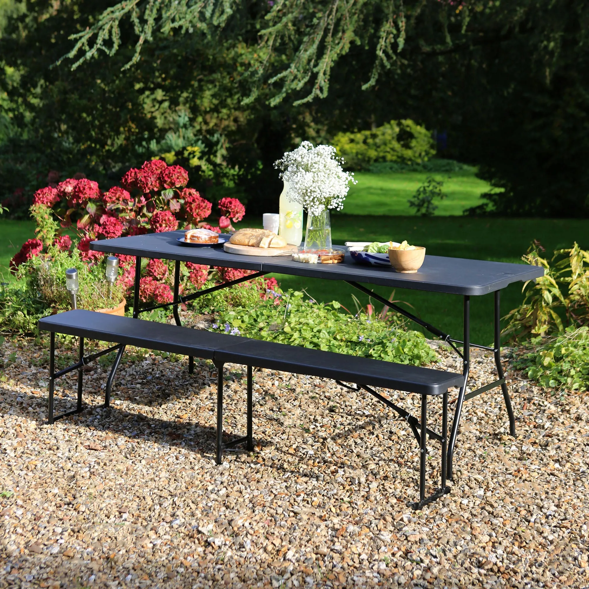 180cm Four Person Folding Trestle Bench - By Harbour Housewares