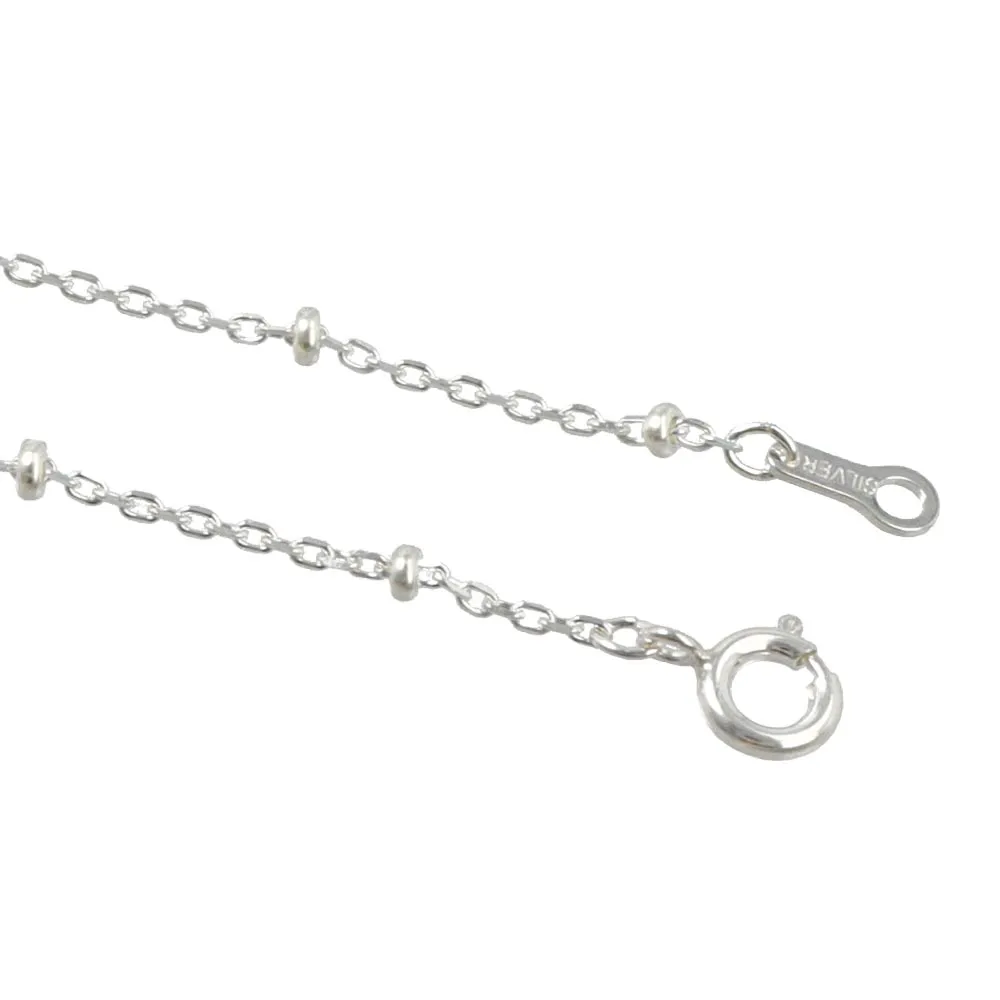 925 Sterling Silver Station Chain Necklace