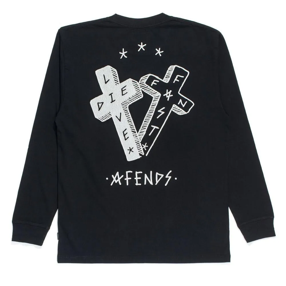 Afends Mens Crossed - Vintage Long Sleeve Tee