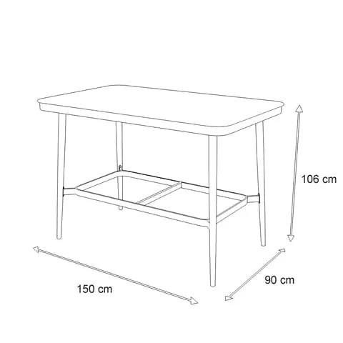 Amalfi Rectangle Bar Table in Arctic White Aluminium