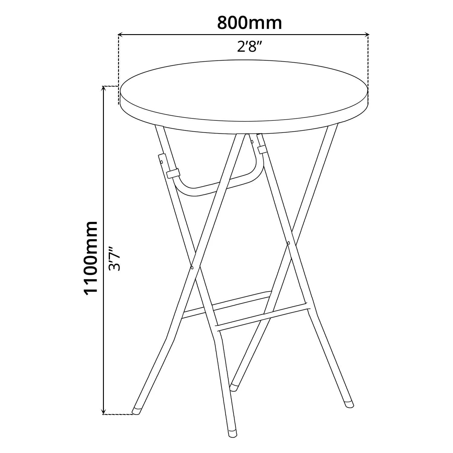 Bar Folding Table (Ø2'8")