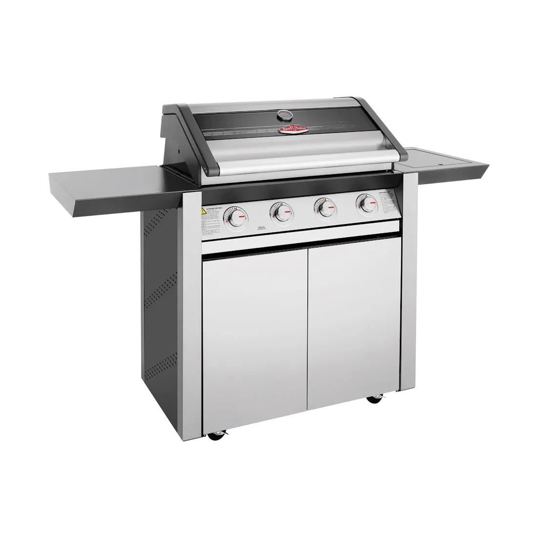 BeefEater Stainless Steel 1600 Series 4-Burner BBQ w/ Side Burner & Trolley