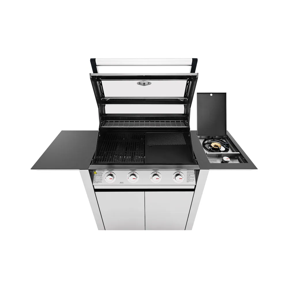 BeefEater Stainless Steel 1600 Series 4-Burner BBQ w/ Side Burner & Trolley