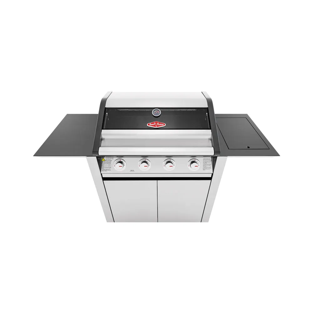 BeefEater Stainless Steel 1600 Series 4-Burner BBQ w/ Side Burner & Trolley