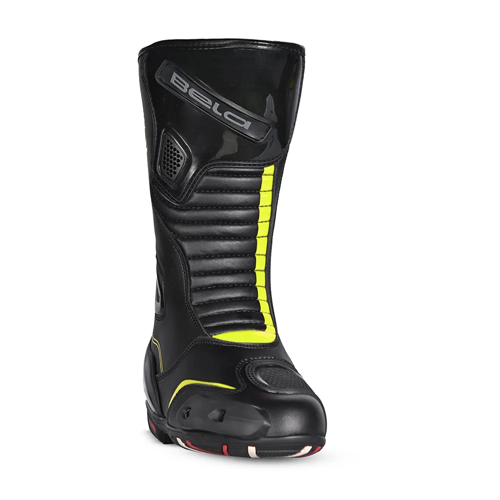 BELA Micro Strip Boots Racing Boots Black Yellow Flouro