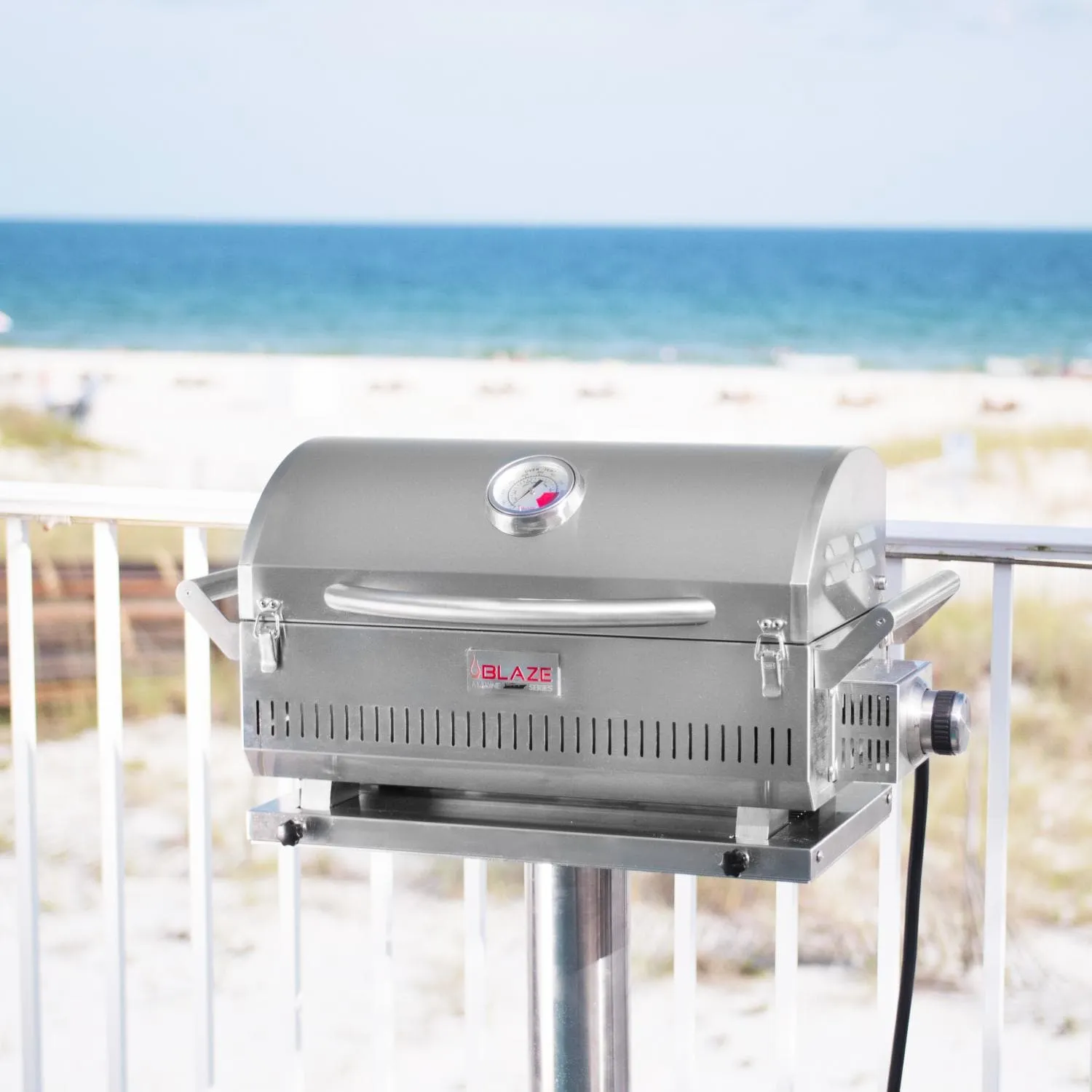 Blaze Professional LUX Marine Grade Portable Liquid Propane Gas Grill on Pedestal