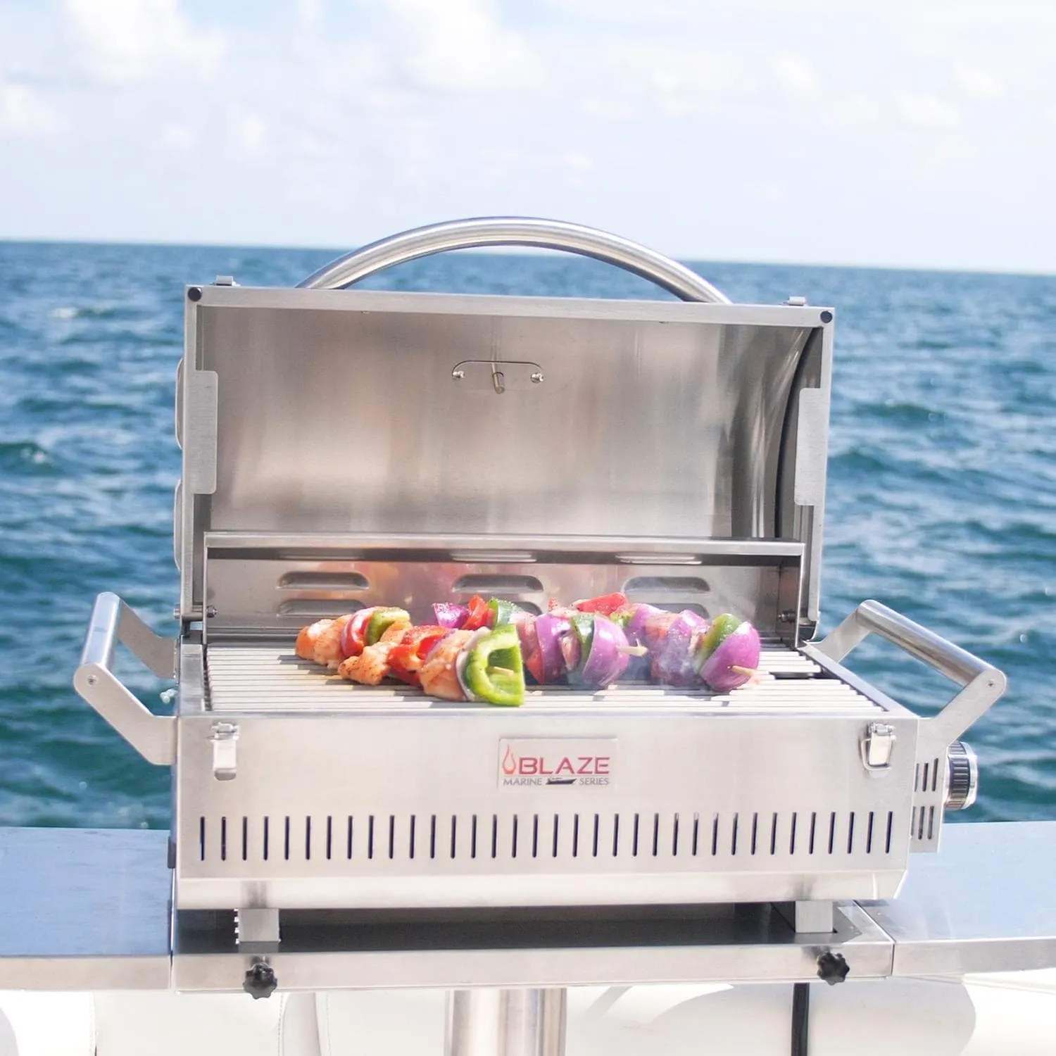 Blaze Professional LUX Marine Grade Portable Liquid Propane Gas Grill on Pedestal