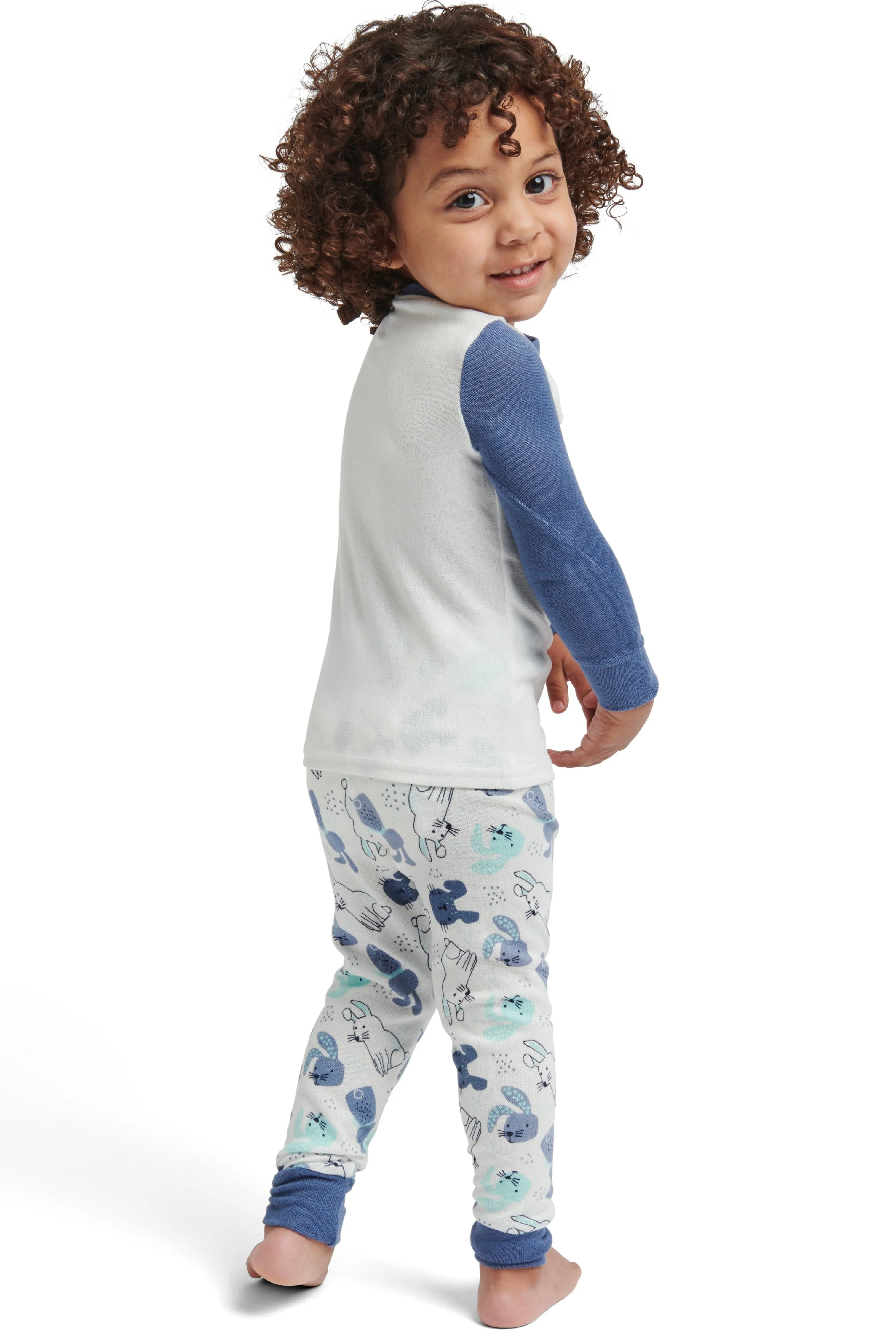 Boys' "MAMA'S SNUGGLE BUNNY" Long Sleeve Top and Elastic Waistband Jogger Pajama Set