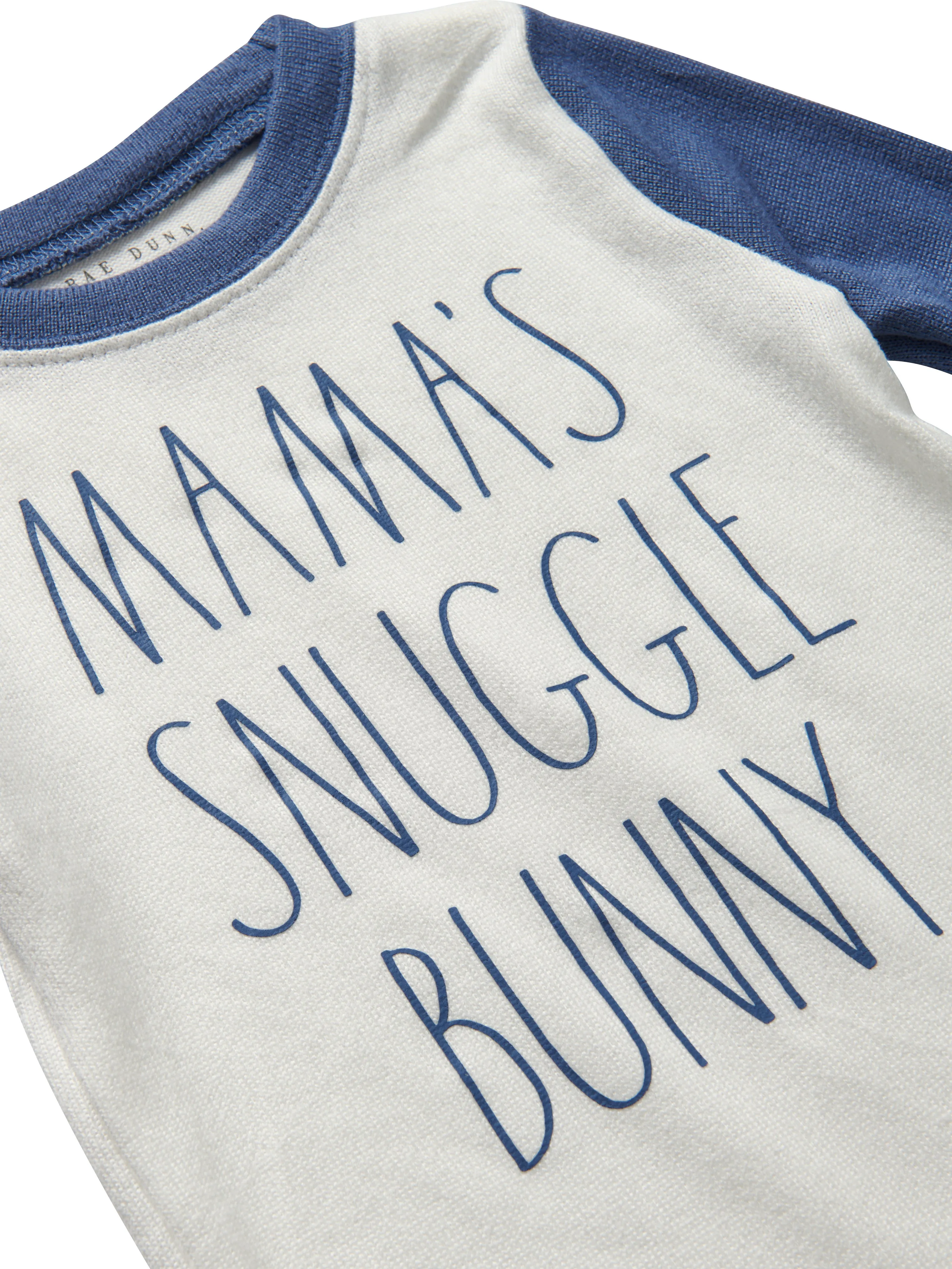 Boys' "MAMA'S SNUGGLE BUNNY" Long Sleeve Top and Elastic Waistband Jogger Pajama Set