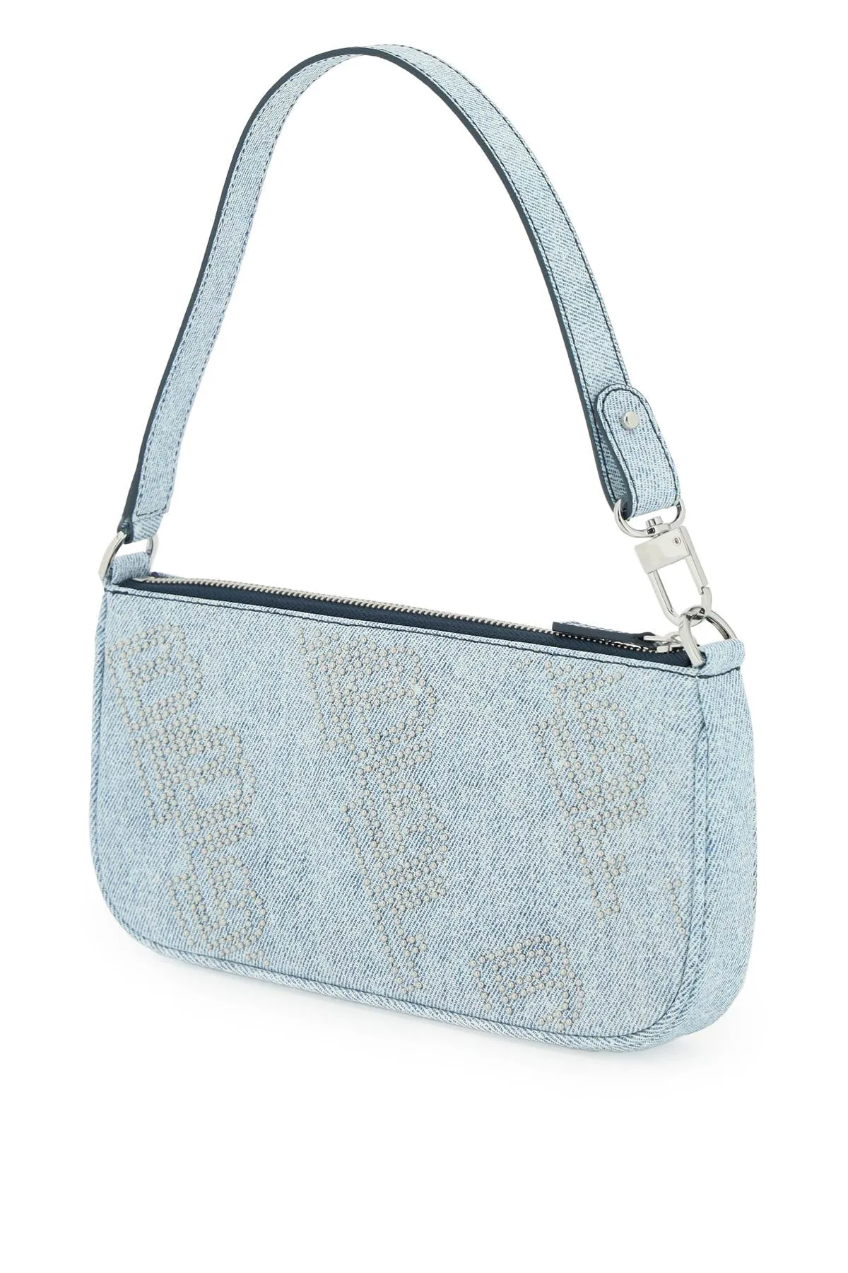 By far denim print leather 'rachel' bag