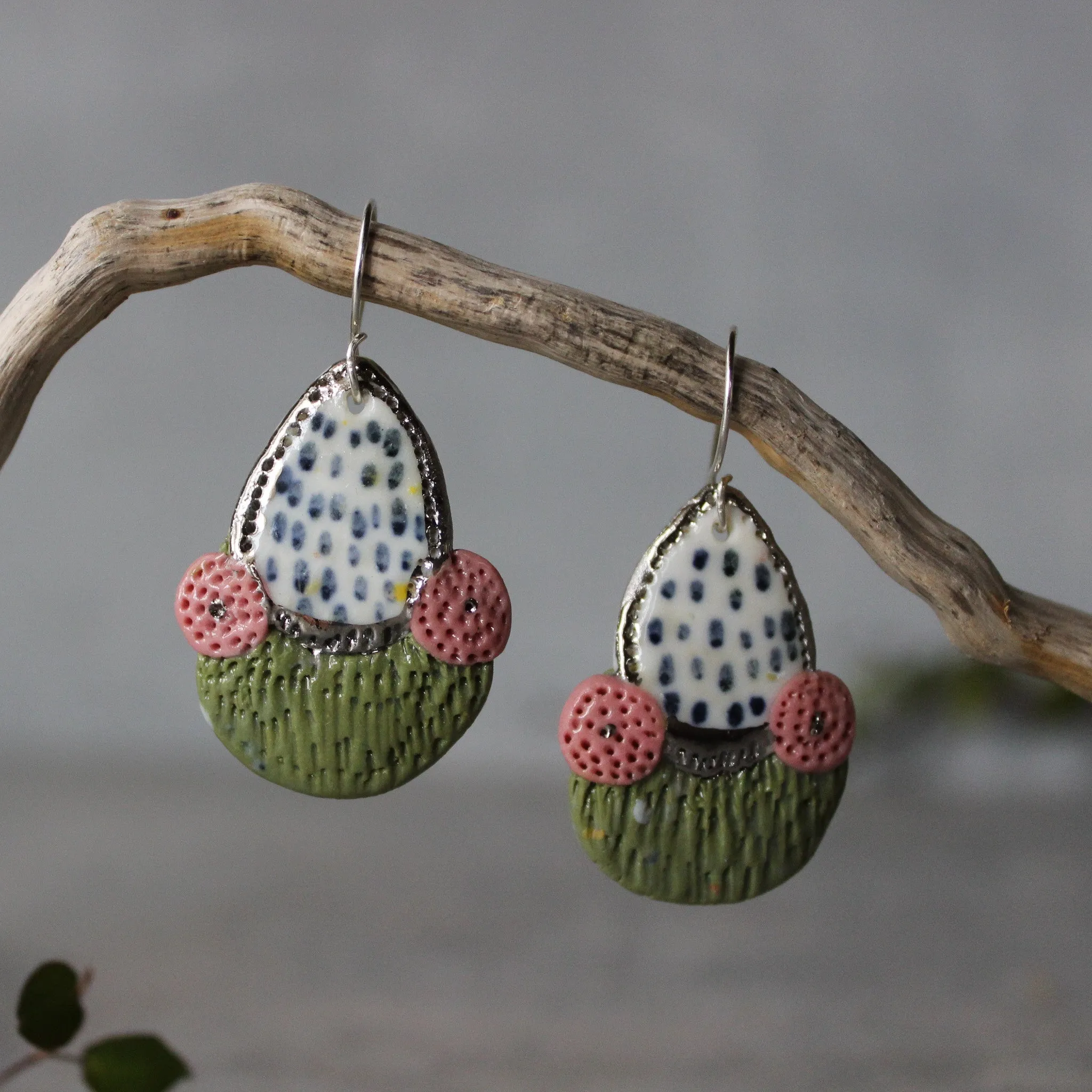 Ceramic Earrings Colour Layers #5