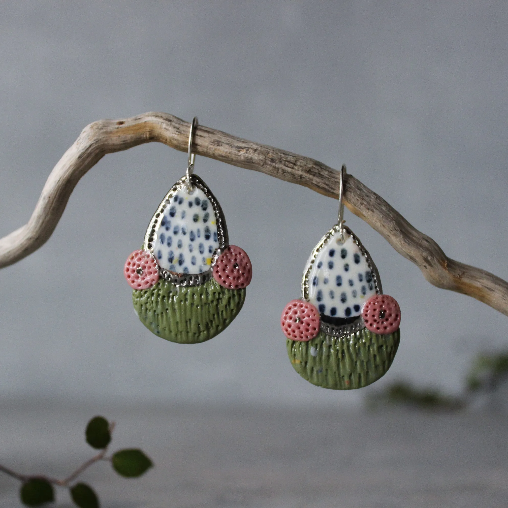 Ceramic Earrings Colour Layers #5