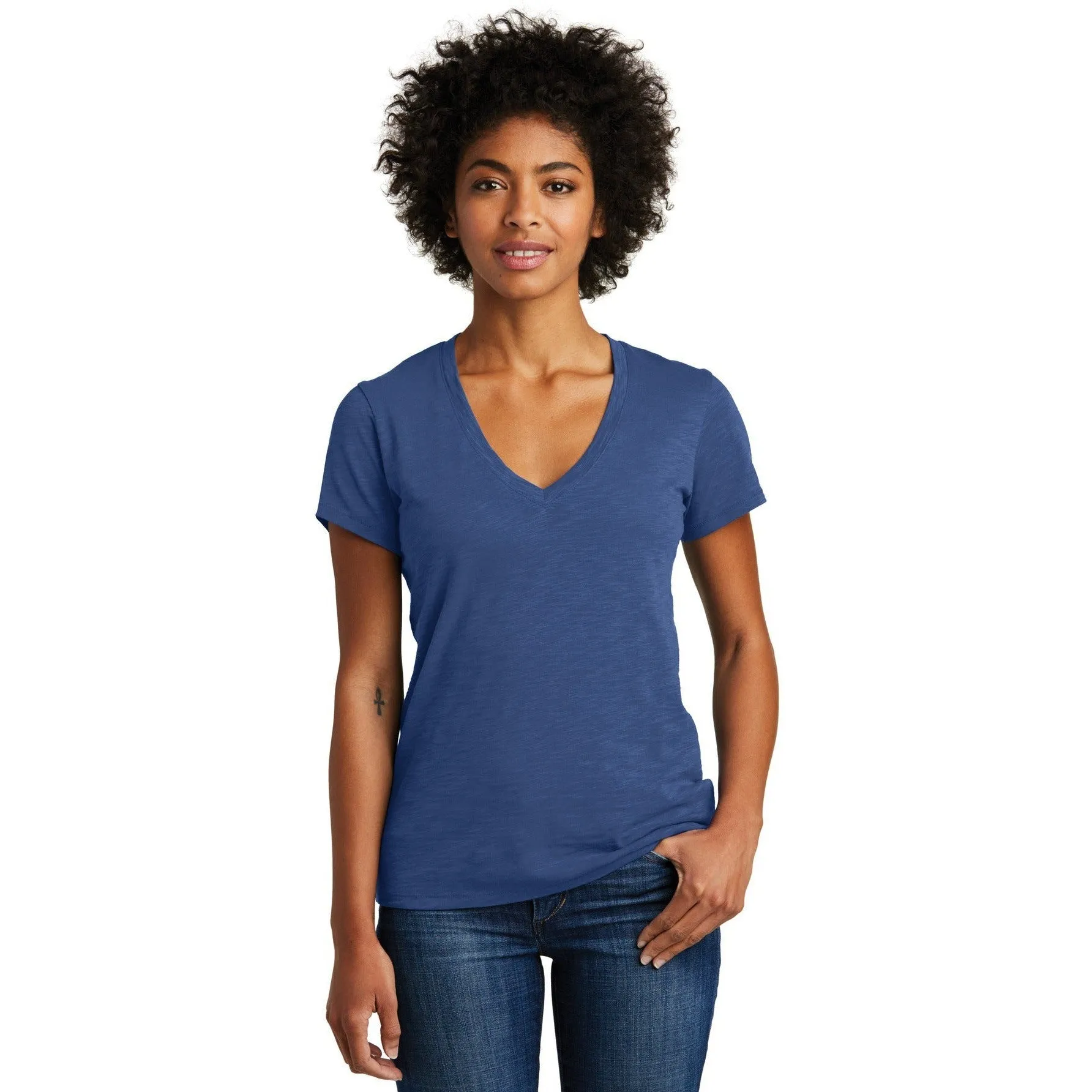 CLOSEOUT - Alternative Women's Weathered Slub So-Low V-Neck Tee