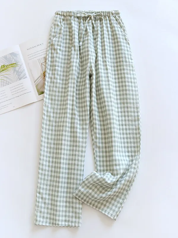 Cotton Check Printed Couple Pajama Pants