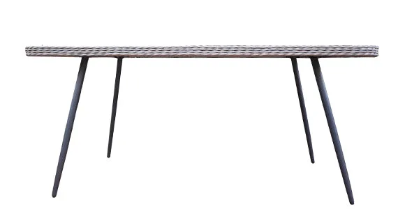 Duoyes Wicker Outdoor Table, Genuine Handmade Weaving Dining Table in Steel Frame