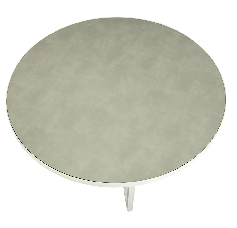 'Greta' Outdoor Round Dining Table, White