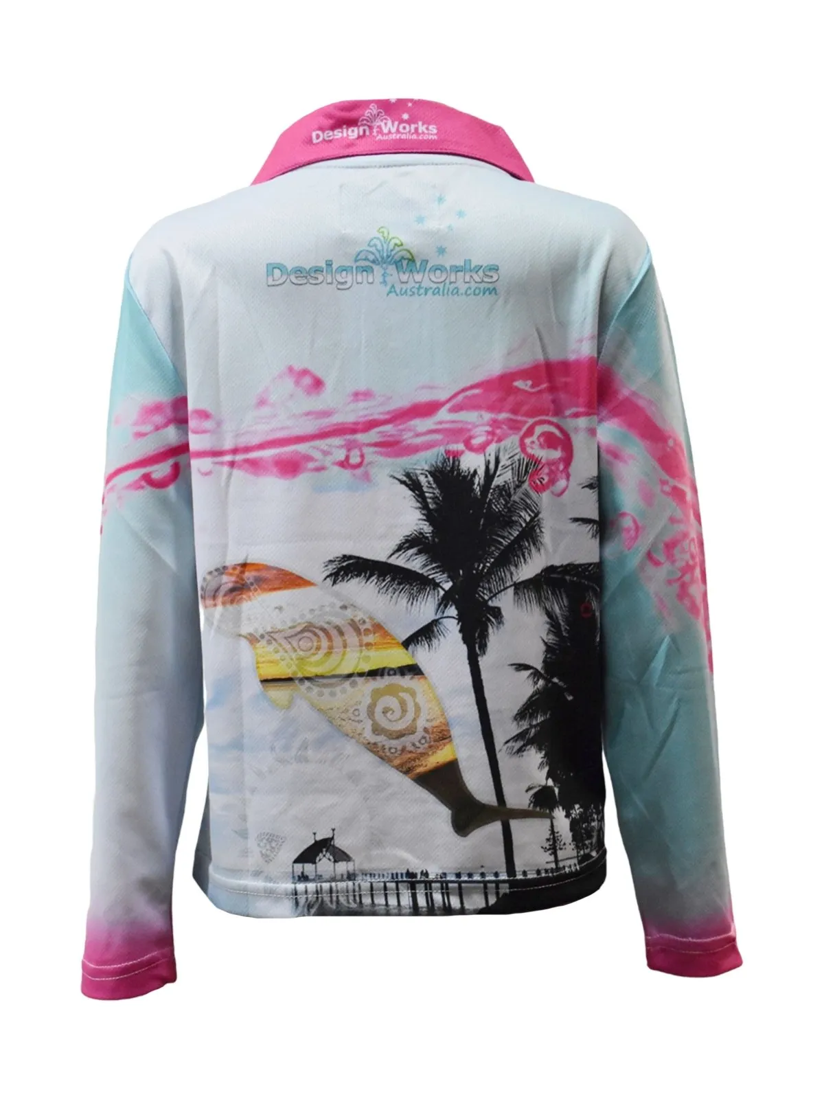 Kids Long Sleeve Fishing Shirts - Pink Jetty