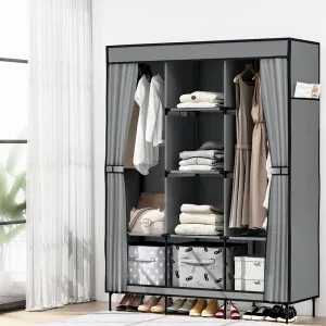 Large Portable Fabric Wardrobe with Shelves & Rods - Artiss