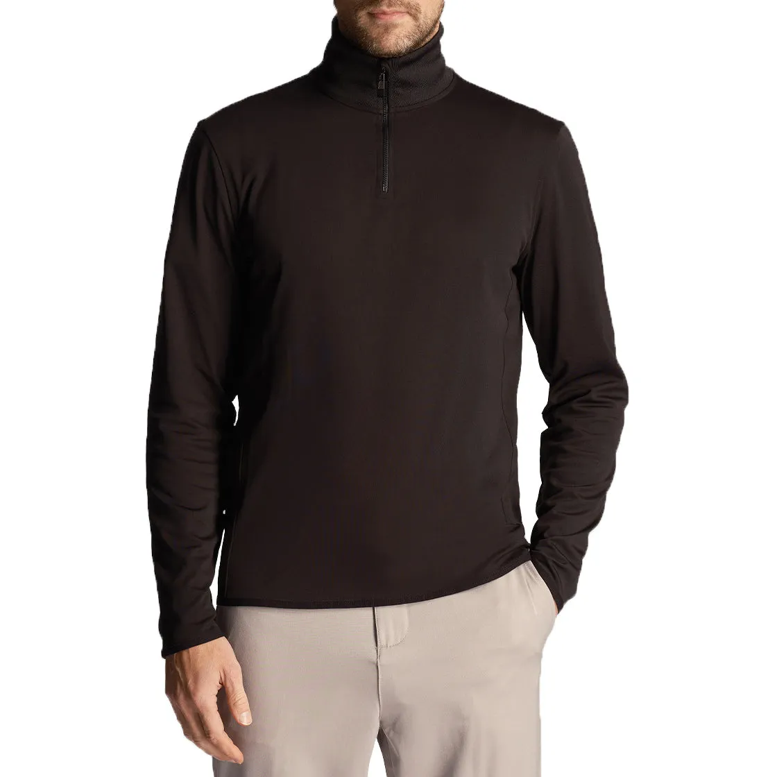 Lyle & Scott Tonal Eagle Tech 1/4 Zip Midlayer - Jet Black