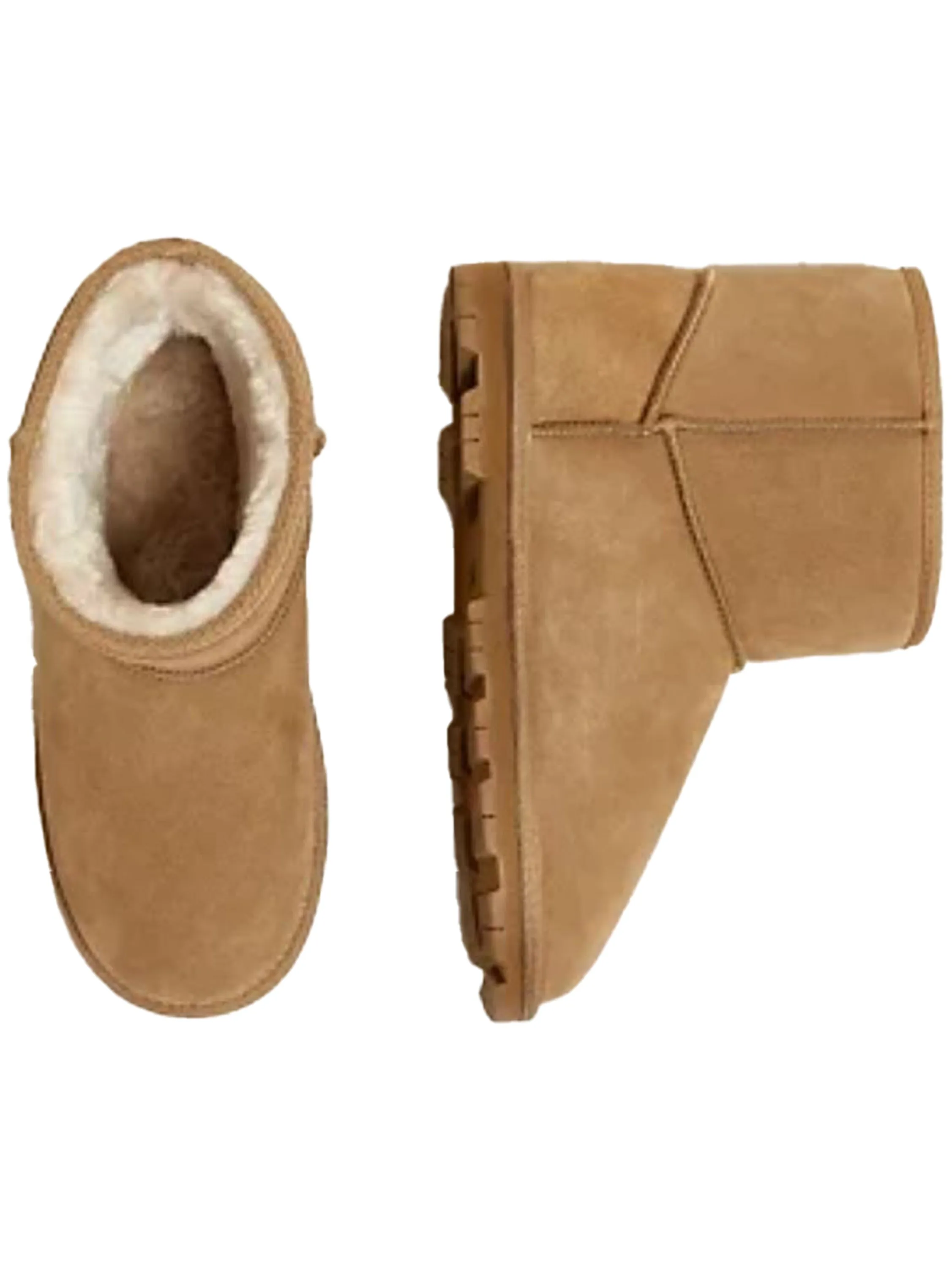 M&S | Womens Suede Boots Faux Fur Lining