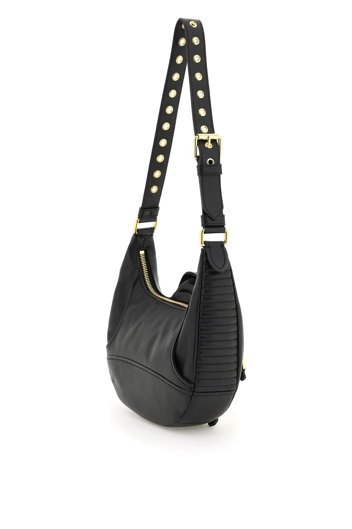 Moschino nappa leather biker shoulder bag