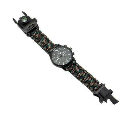 Outdoor Multi function Camping Survival Watch Bracelet Tools With LED