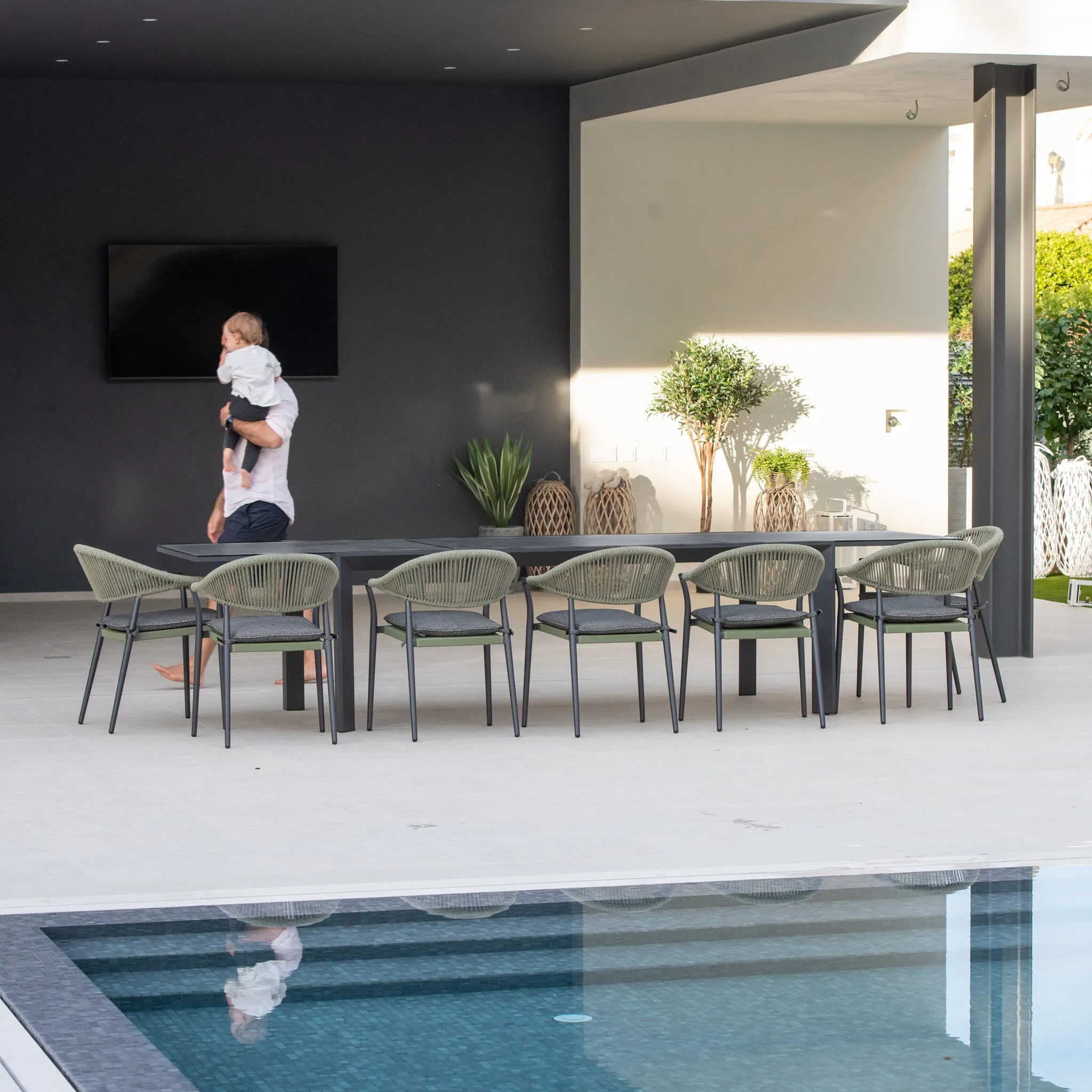 Pier Extending Dining Table with Ceramic Top