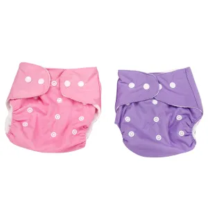 Plain Pink And Purple Reusable 2 Pk Diaper