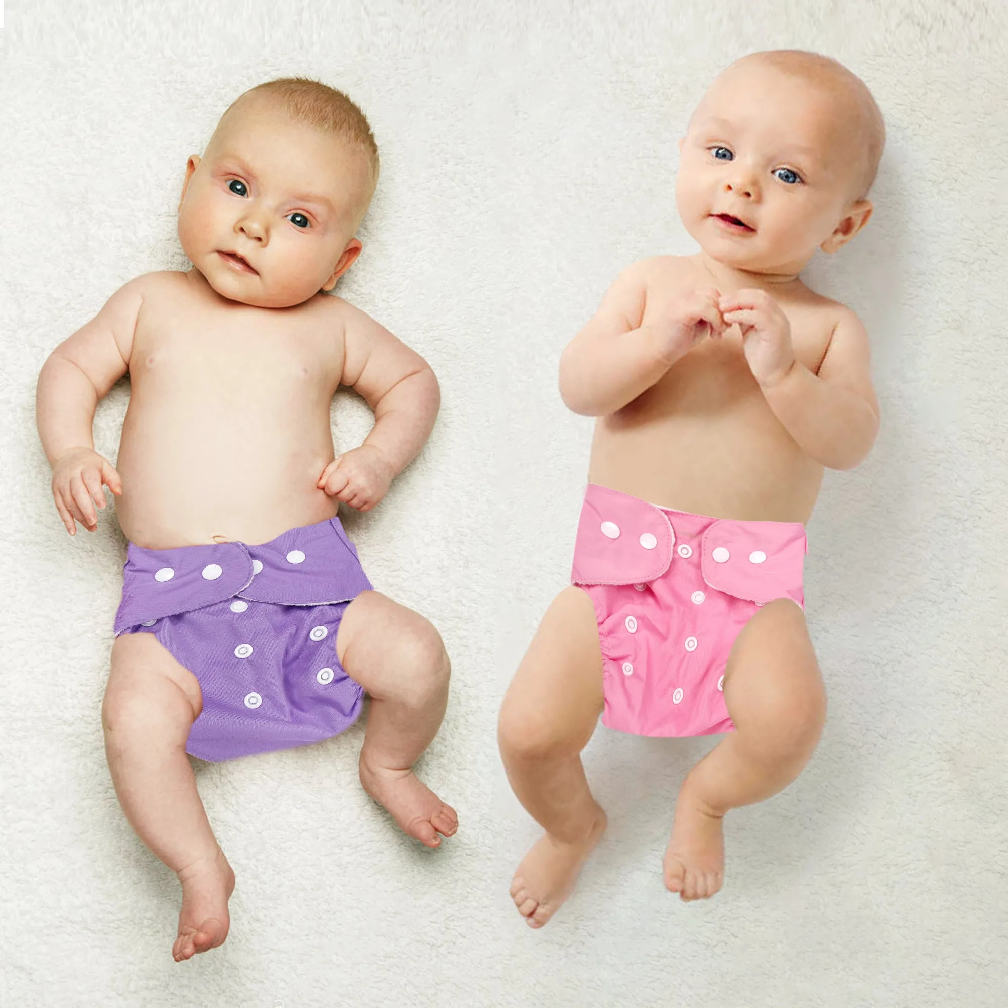 Plain Pink And Purple Reusable 2 Pk Diaper