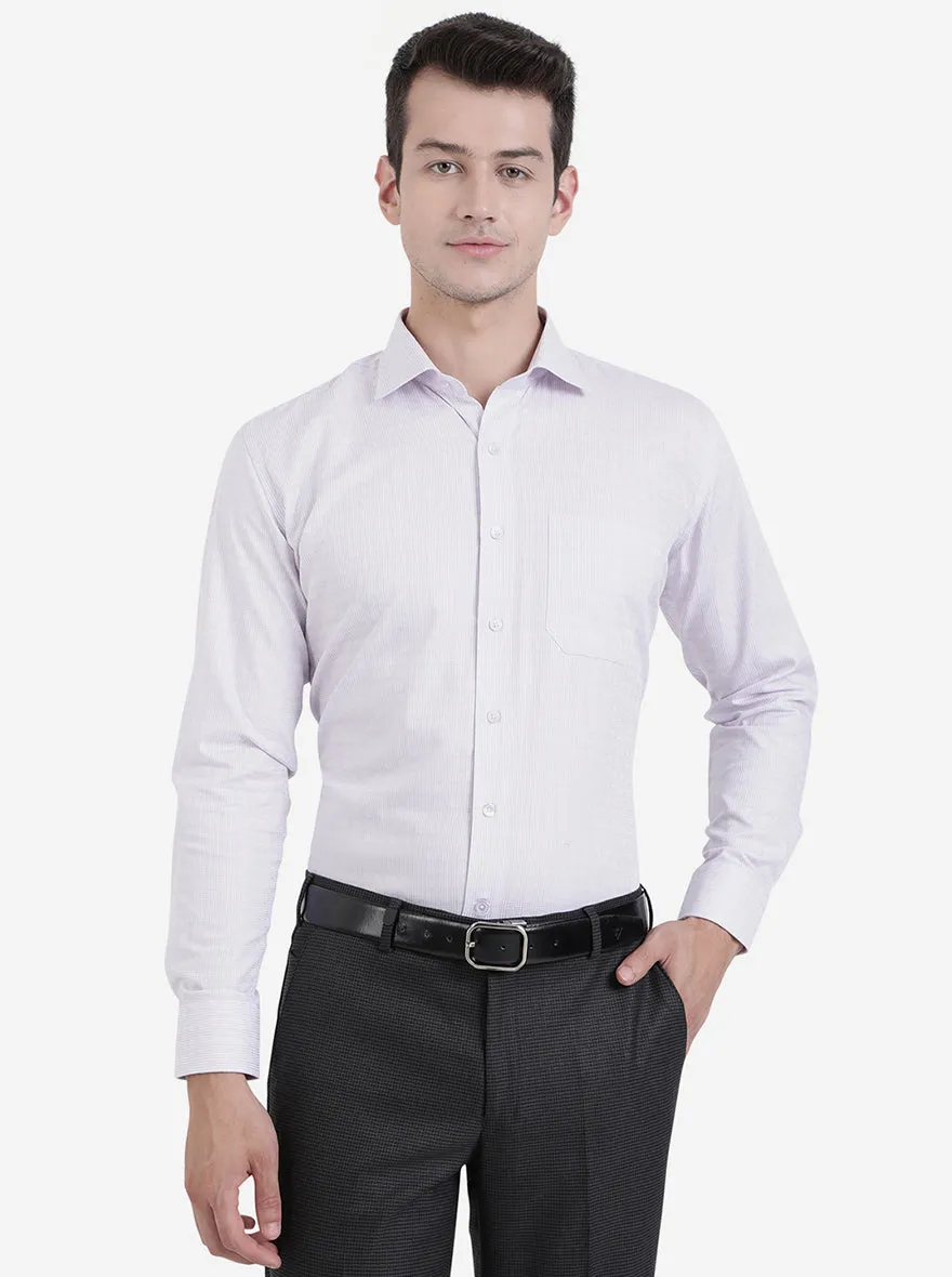 Purple & White Checked Regular Fit Formal Shirt | JadeBlue