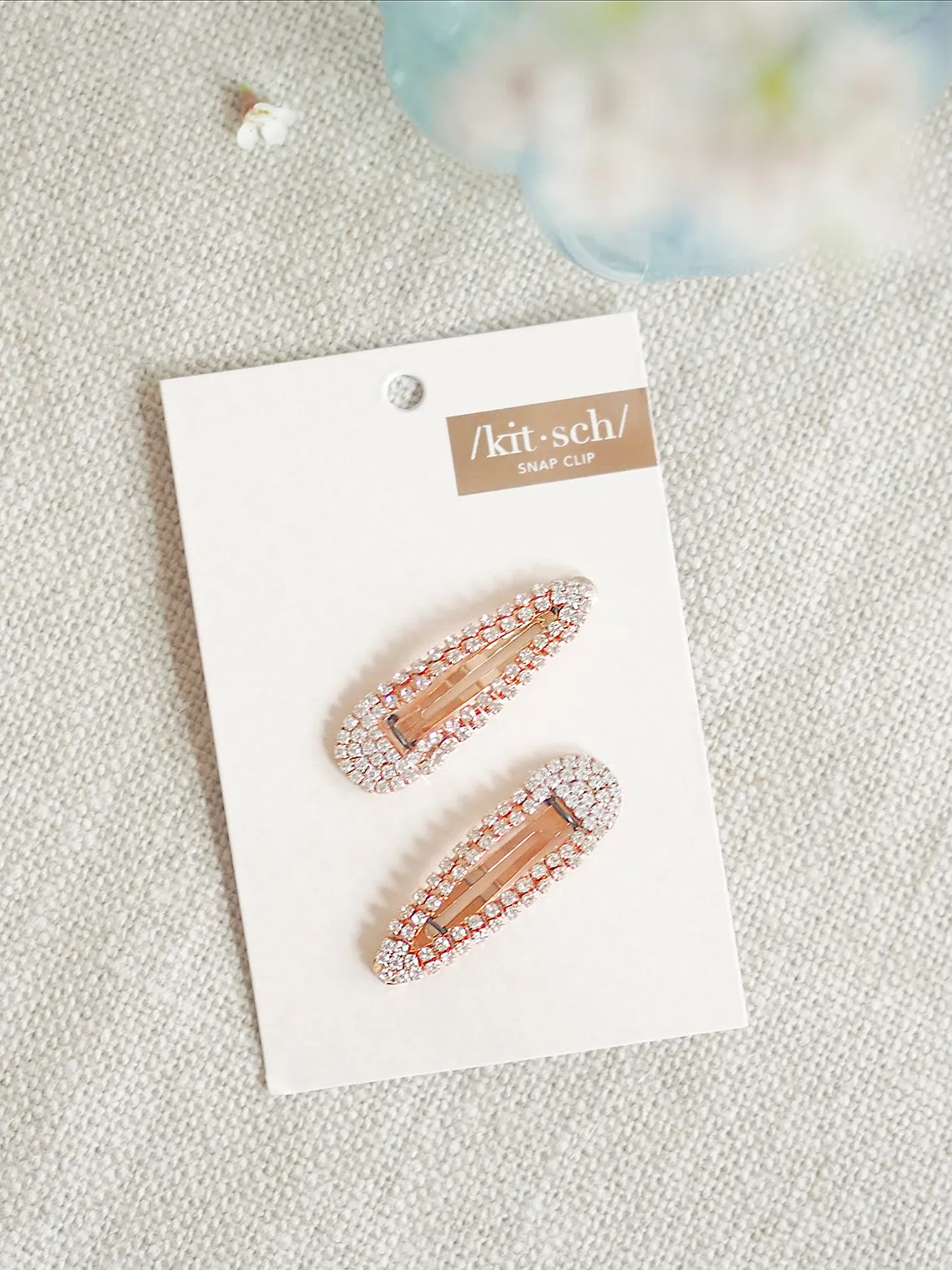 Rhinestone Rose Gold Snap Clips