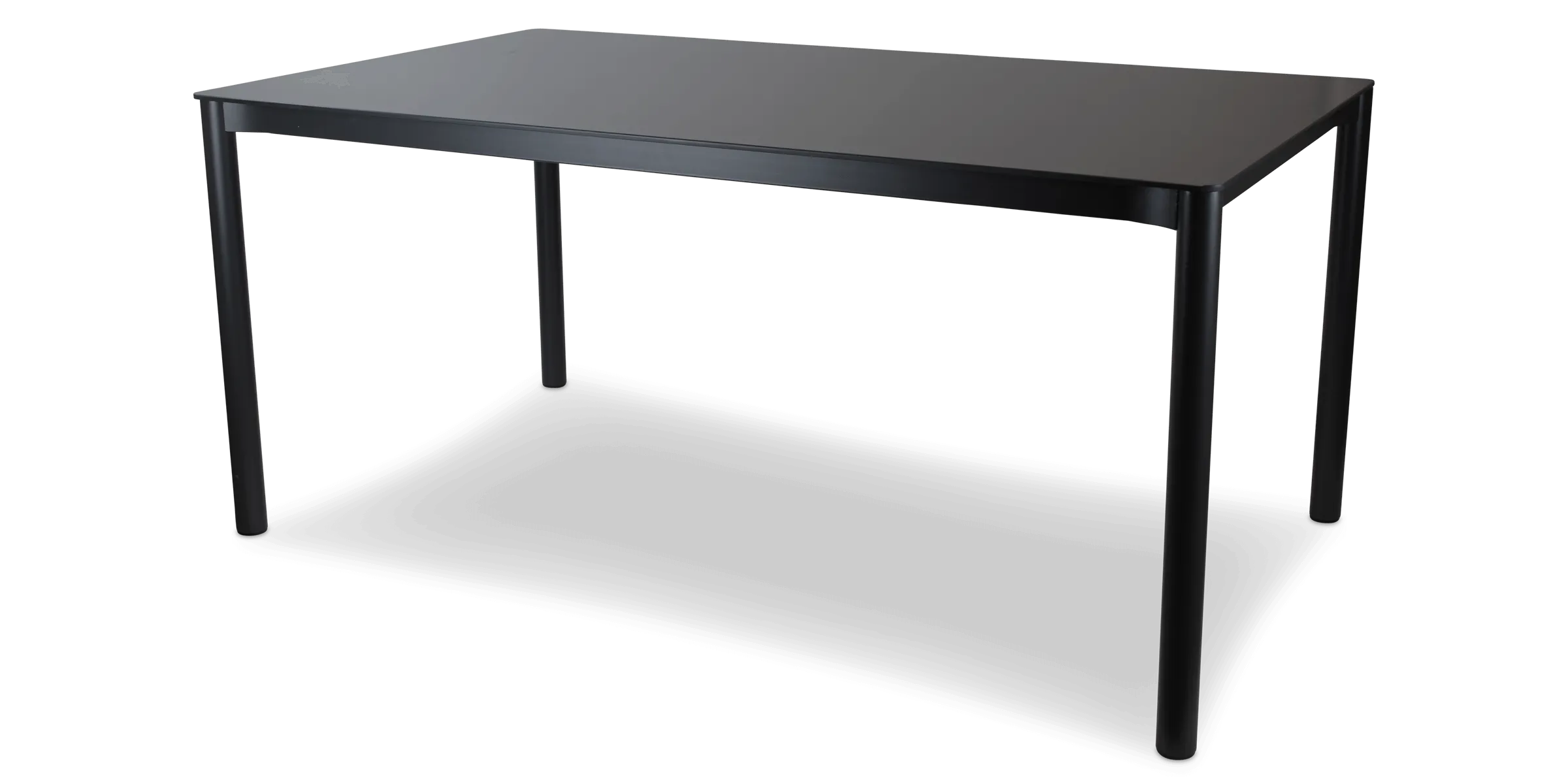 Santa Monica Dining Table with Tempered Glass Top and Gunmetal Aluminium Frame