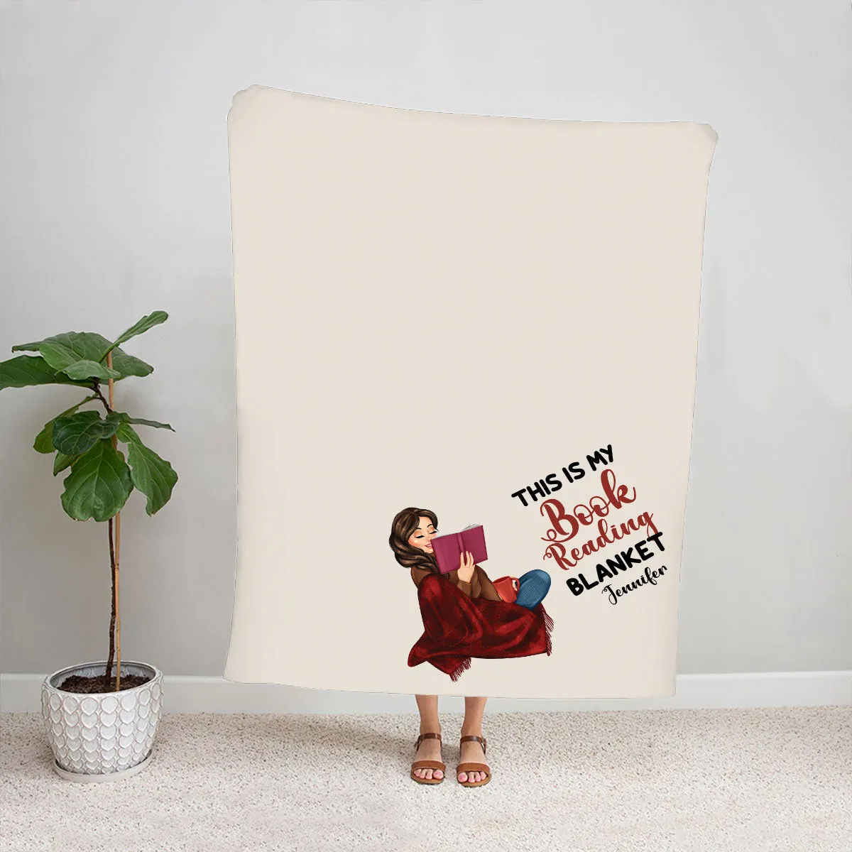 Teesdily | Bookworm Personalized Blanket This Is My Book Reading Blanket Reader Personalized Blanket Minimalist Style Reading Lover Gifts