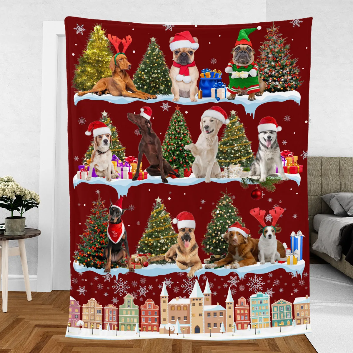 Teesdily | Christmas Cat Blanket, Funny Dog Family Throw Blanket Christmas, Santa Pet Lover Blanket, Cat Mom Dog Dad Xmas Gifts