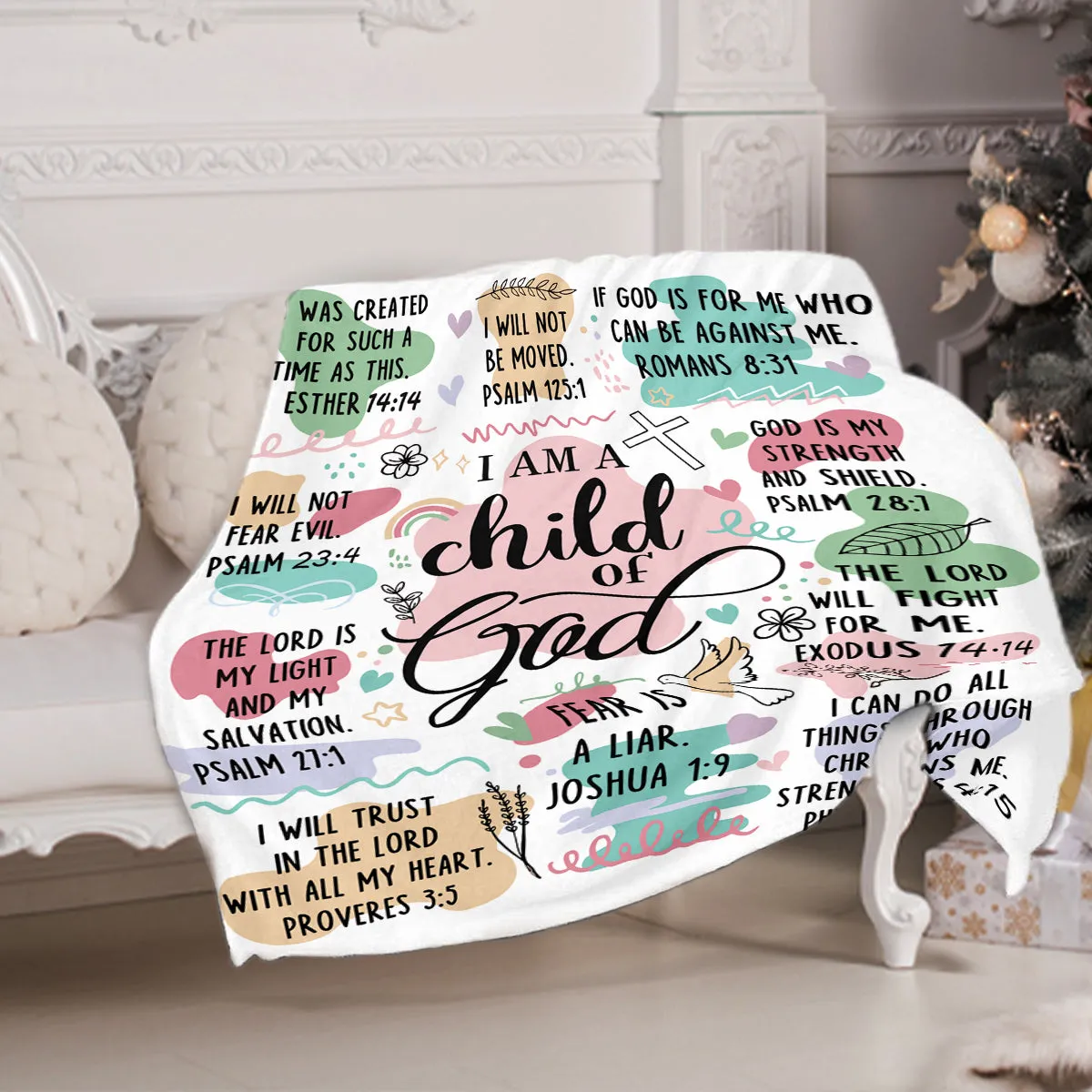 Teesdily | Jesus Christian Blanket, I Am A Child Of God Lightweight And Premium Fleece Blanket, Blanket For Family Adults Kids