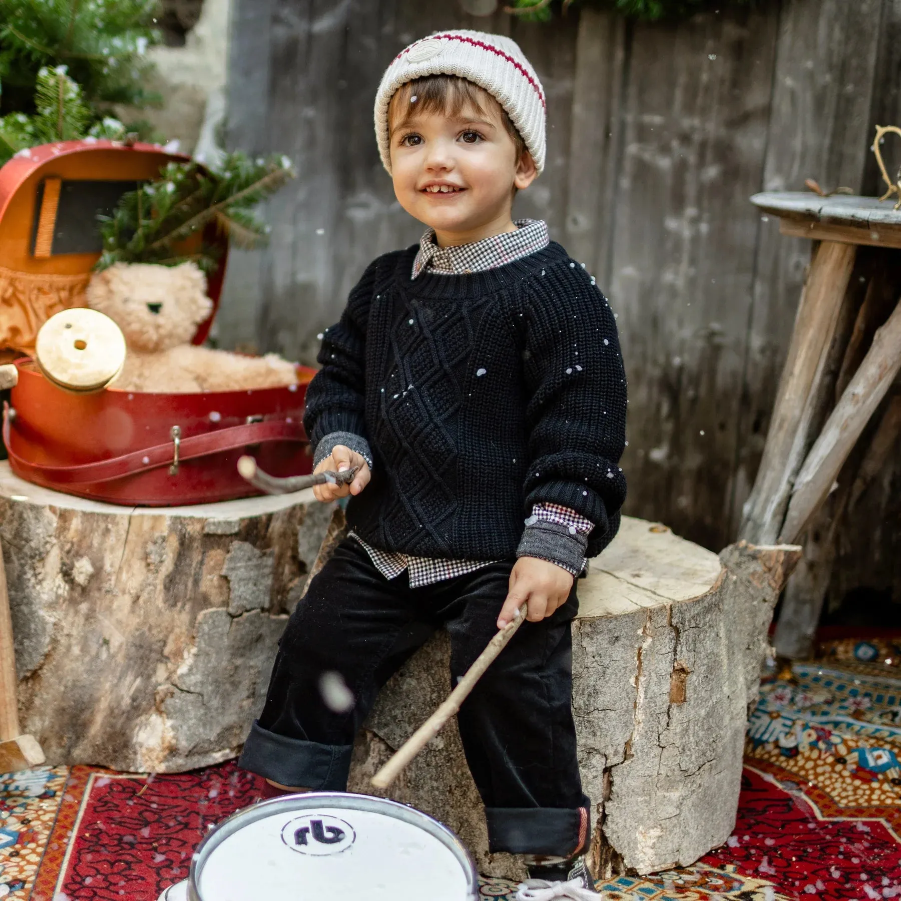 The Baxter Velvet Pant - Black - BABY